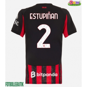 AC Milan Pervis Estupinan #2 Hemmatröja Kvinnor 2025-26 Kortärmad